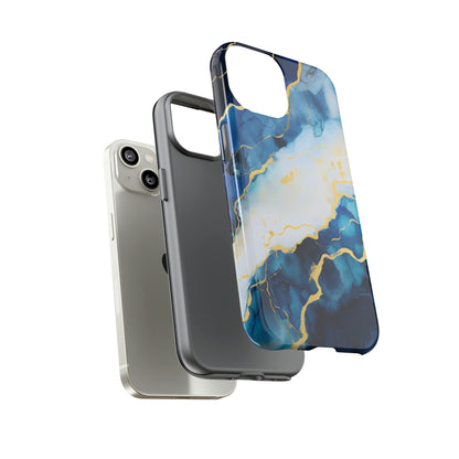 Navy Blue and Ivory Marble | Tough Phone Case