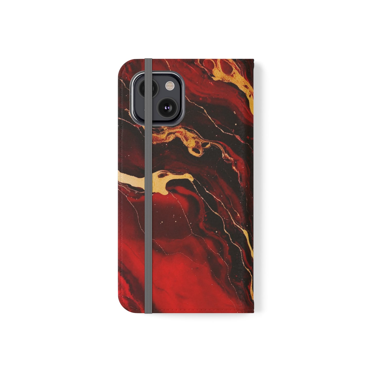 Crimson and Black Marble | Wallet Phone Case