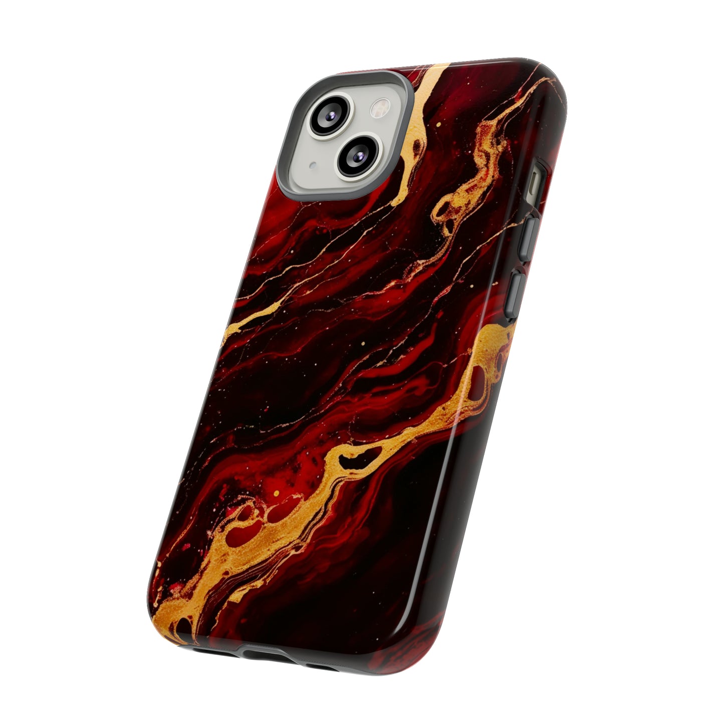 Crimson and Black Marble | Tough Phone Case