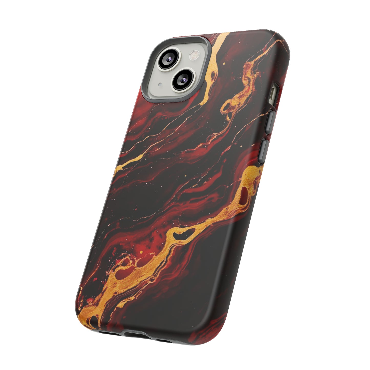 Crimson and Black Marble | Tough Phone Case