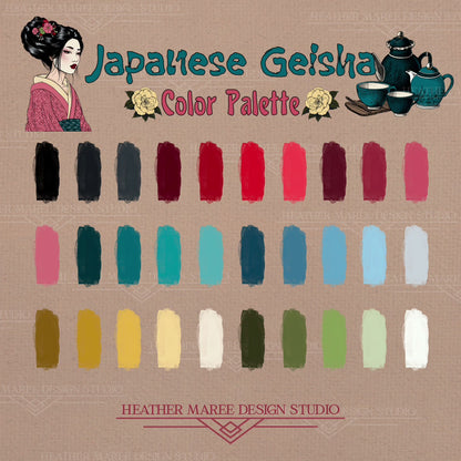 Japanese Geisha Inspired Color Palette