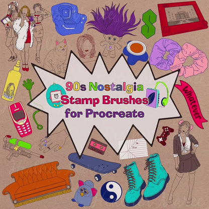 Retro 90s Nostalgia | Procreate Stamp Brushes