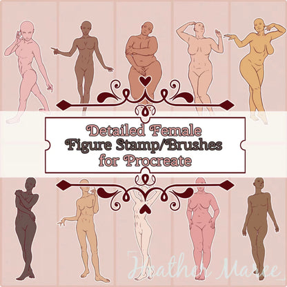 Female Figures | Procreate Stamp Brushes