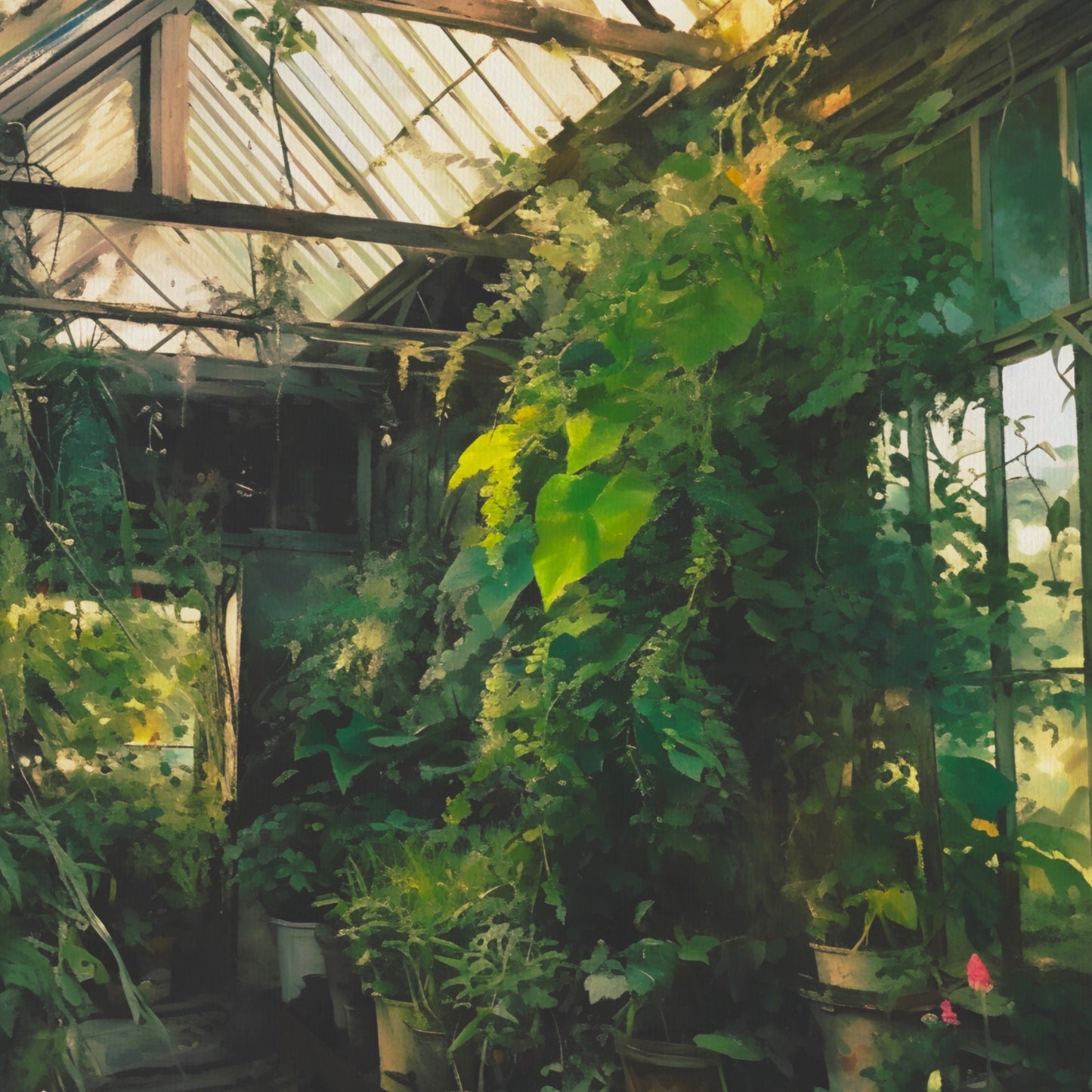 Overgrown Summer Greenhouse