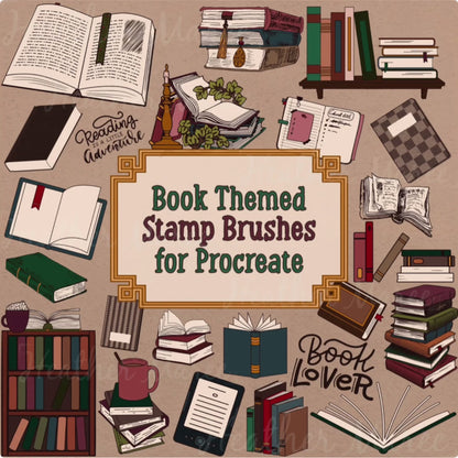 Book Lover Library | Procreate Stamp Brushes
